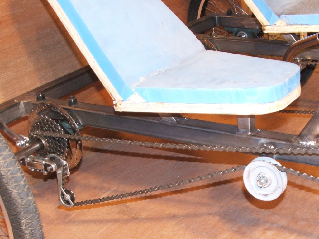 Sociable Tandem Trike - chain guide pulleys